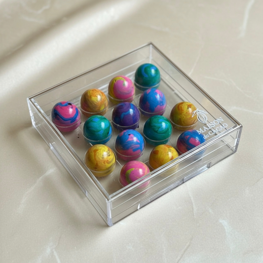 Caixa de acrílico super luxo com 14 bombons