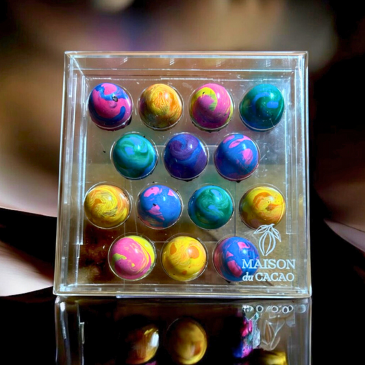 Caixa de acrílico super luxo com 14 bombons